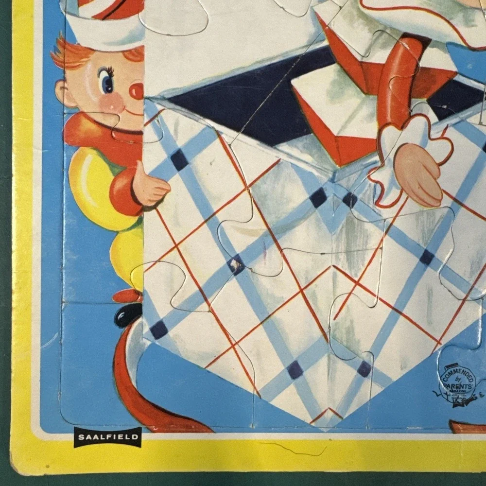 Puzzle Humpty Dumpty Vintage Saalfield Pub Co Pre School 1950s Jack‎ In The Box